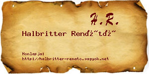 Halbritter Renátó névjegykártya